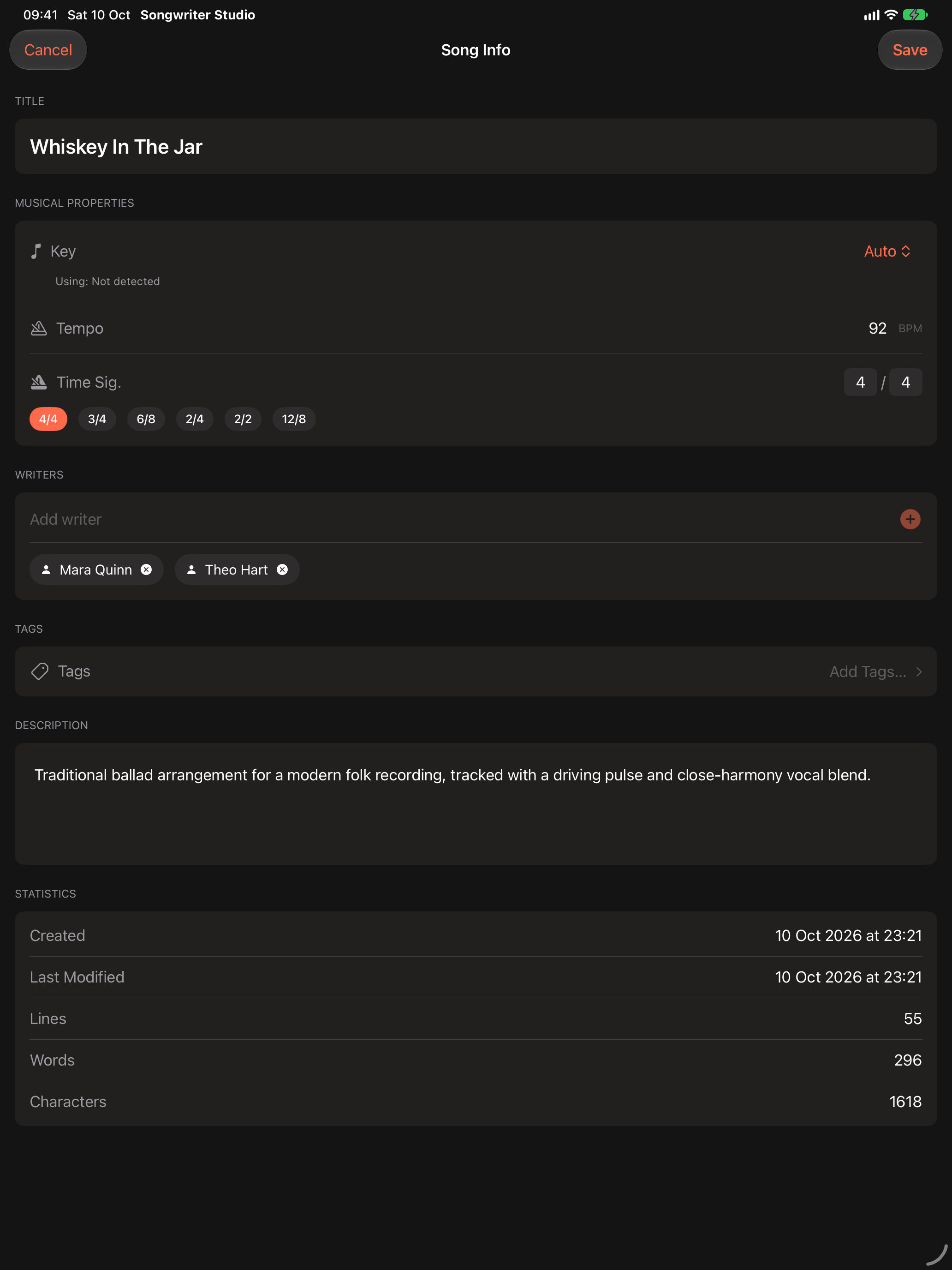 Song info