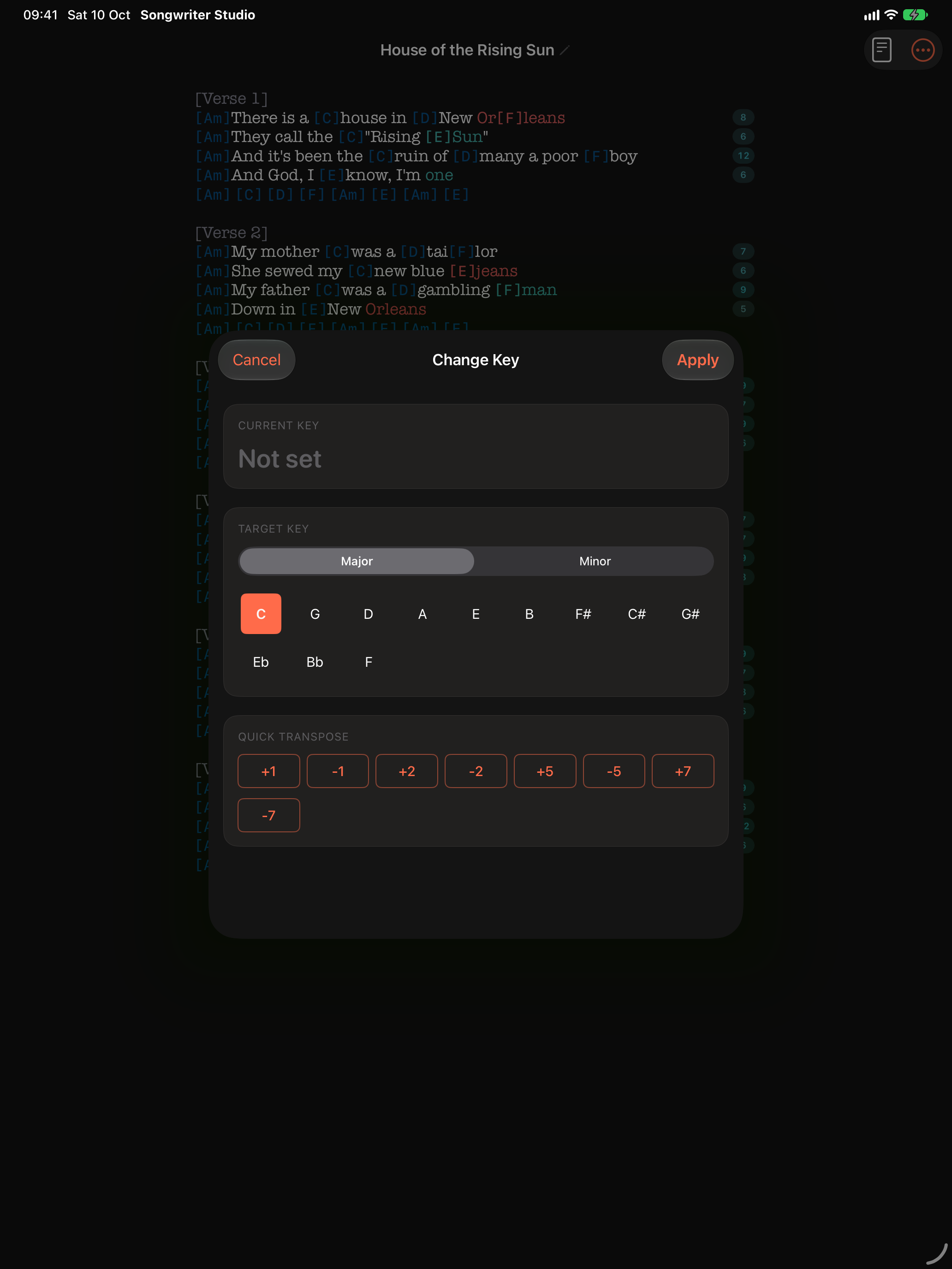 Key change and transposition
