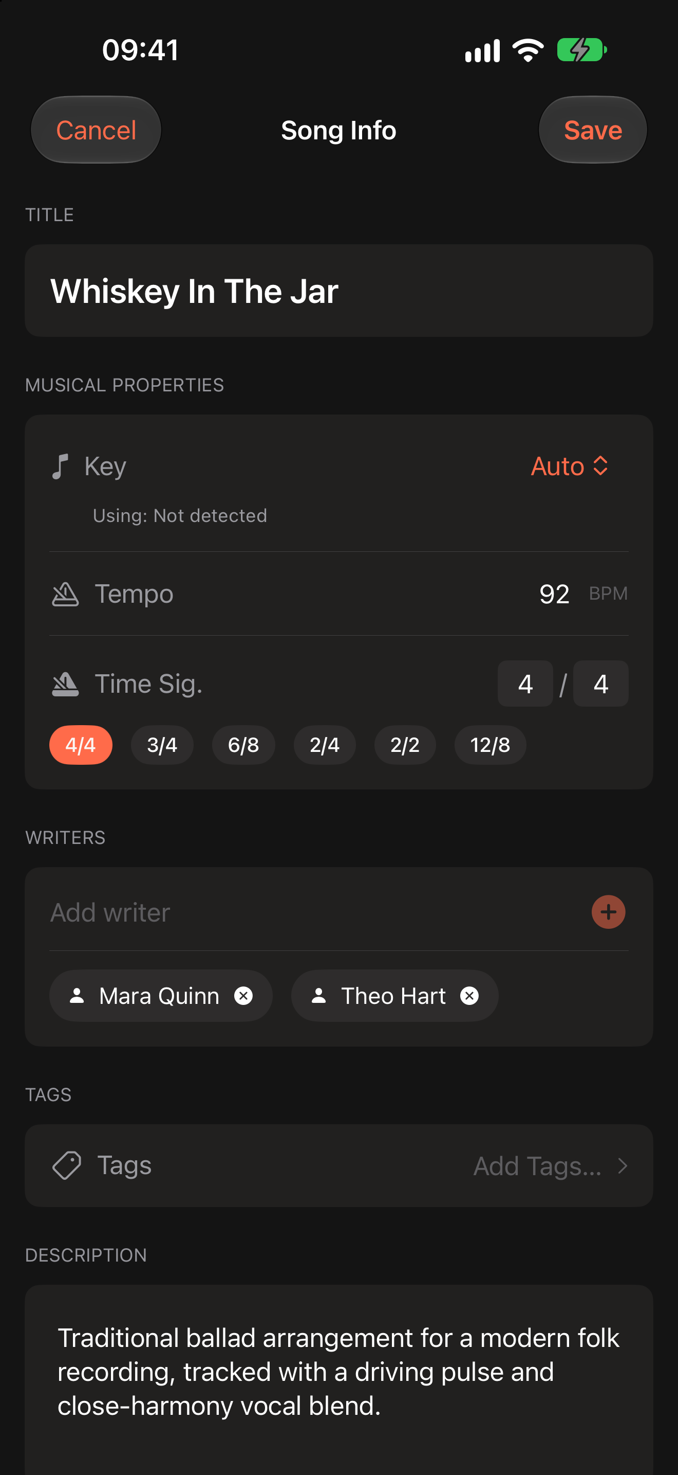 Song info