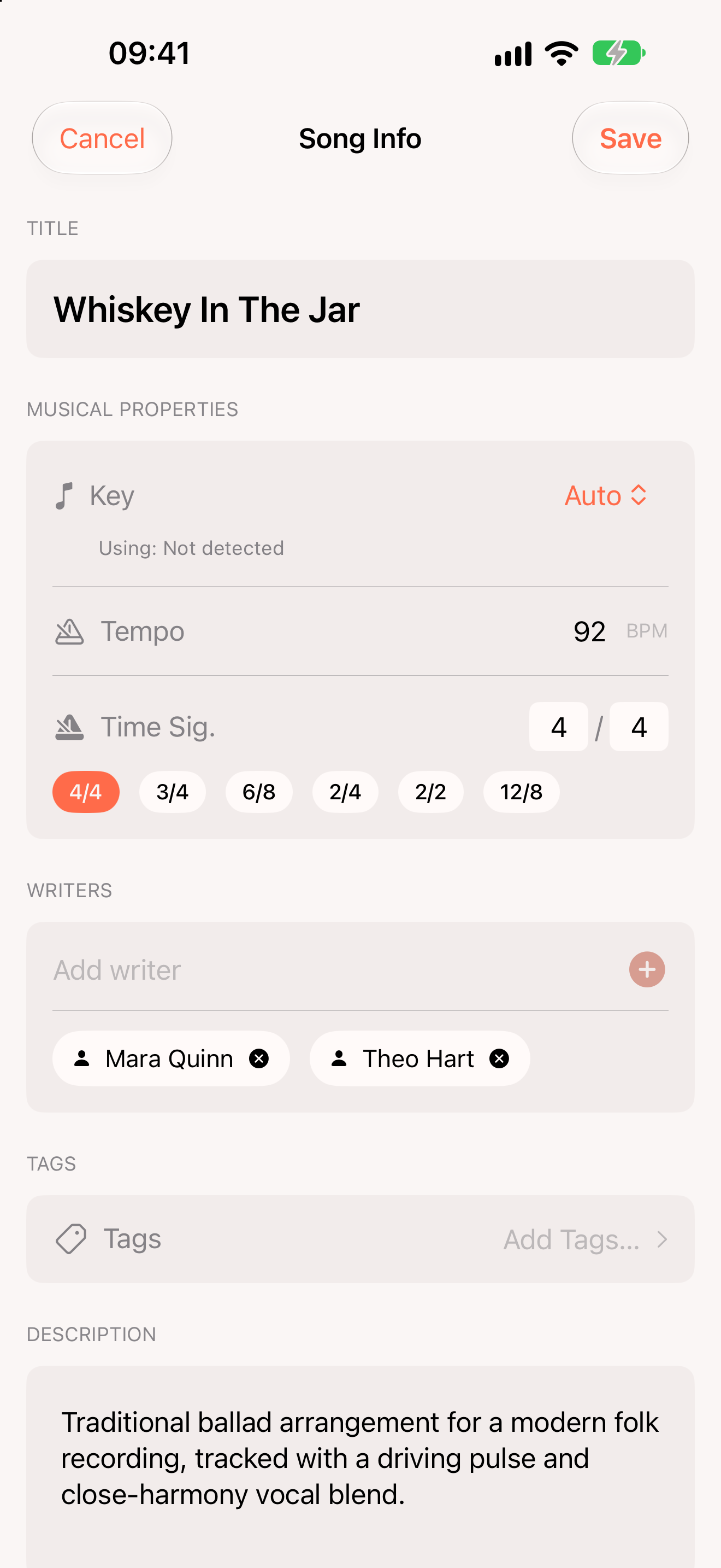 Song info