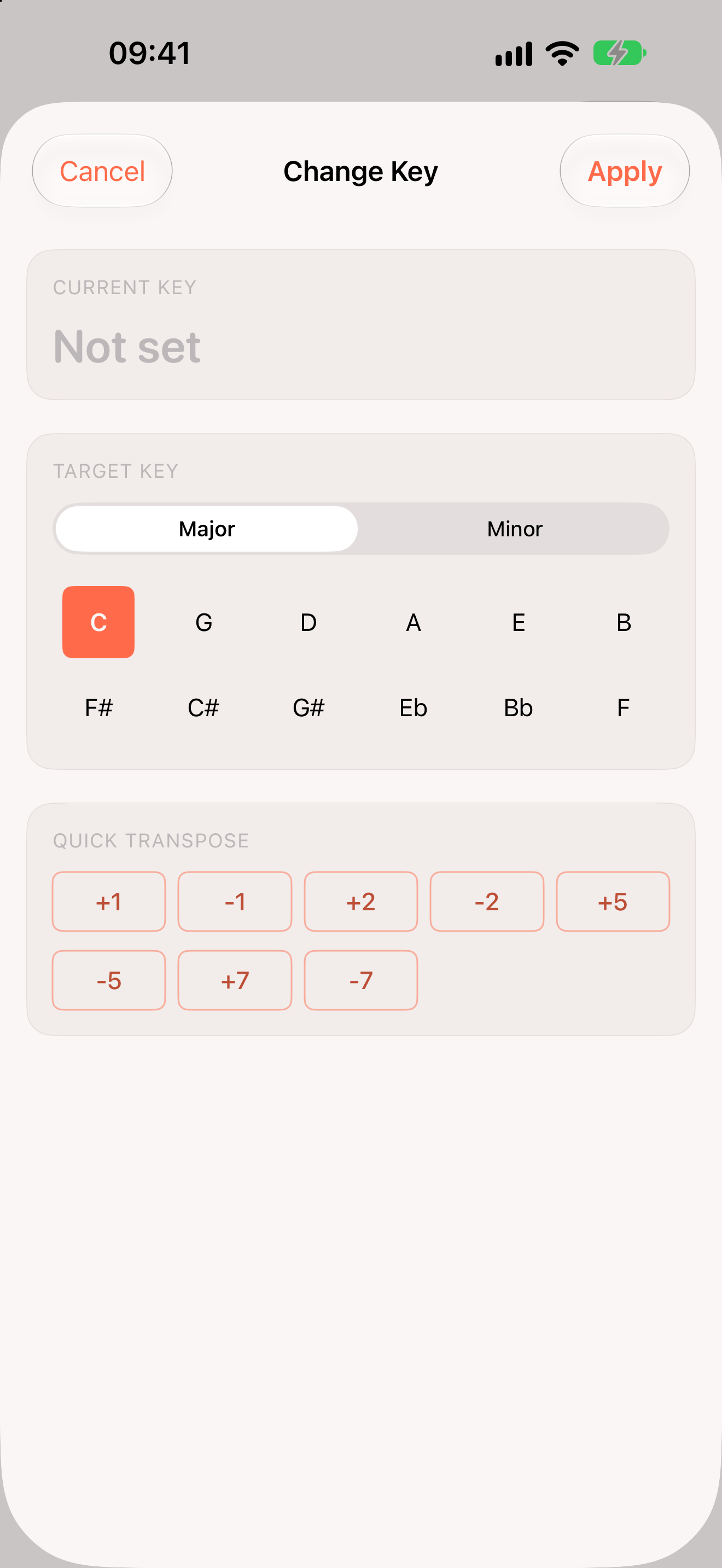 Key change and transposition
